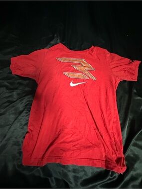 Nike Red Graphic Logo Tee with White Swoosh